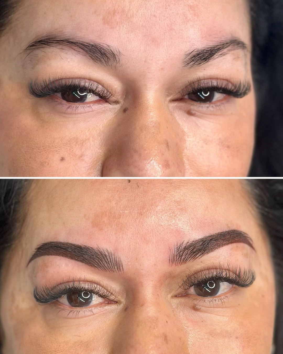 Comparativa de cejas antes y después, imagen 1
